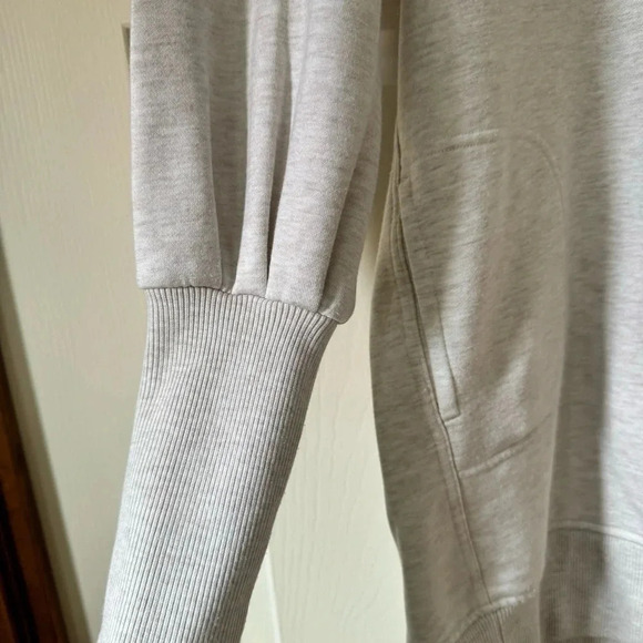 Athleta Modal Mala Hoodie Dress Heathered Oatmeal Size Small - Picture 4 of 12